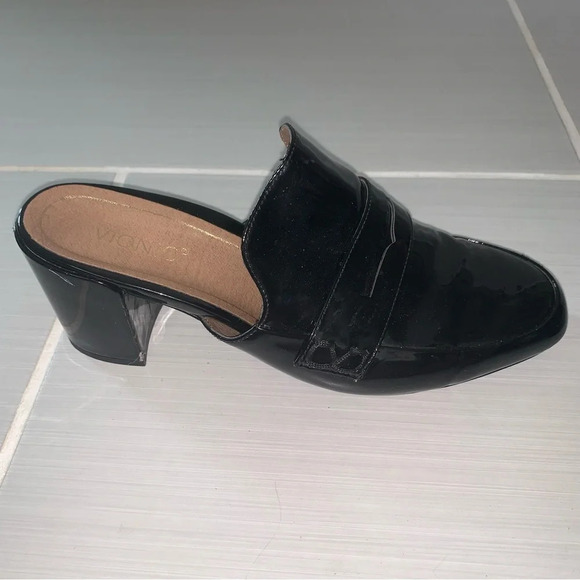 Vionic Annabel Patent Leather Open Back Loafer Mules Black 8 - Picture 4 of 10
